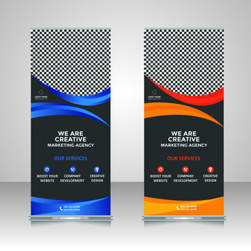 roll up banner design template premium file