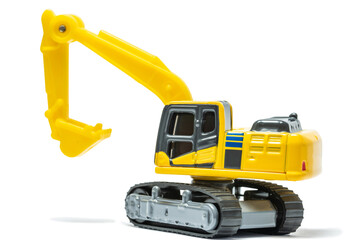 Backhoe Toy  Car on White Background