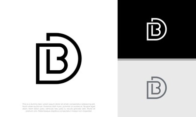 Initials B. BD. DB logo design. Initial Letter Logo.