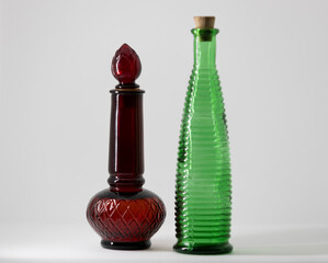 two glass bottles