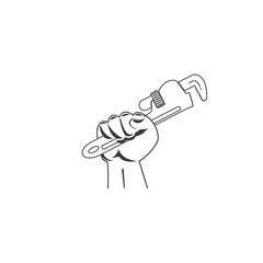 Fototapeta premium Wrench in hand icon.