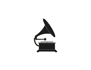 Gramophone, music icon. Vector illustration. Flat design. - 474476302