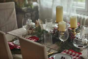 Table is ready for Christmas at home