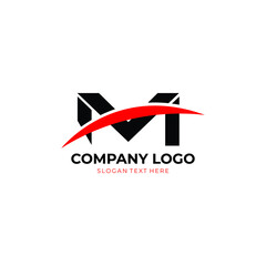 M letter swoosh logo with vector Free Design,  M logo vector, letter M  swoosh  logo vector, creative Letter M letter logo