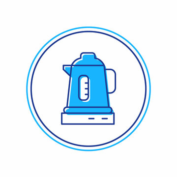 recommend clip art: Filled outline Electric kettle icon isolated on white background. Teapot icon. Vector