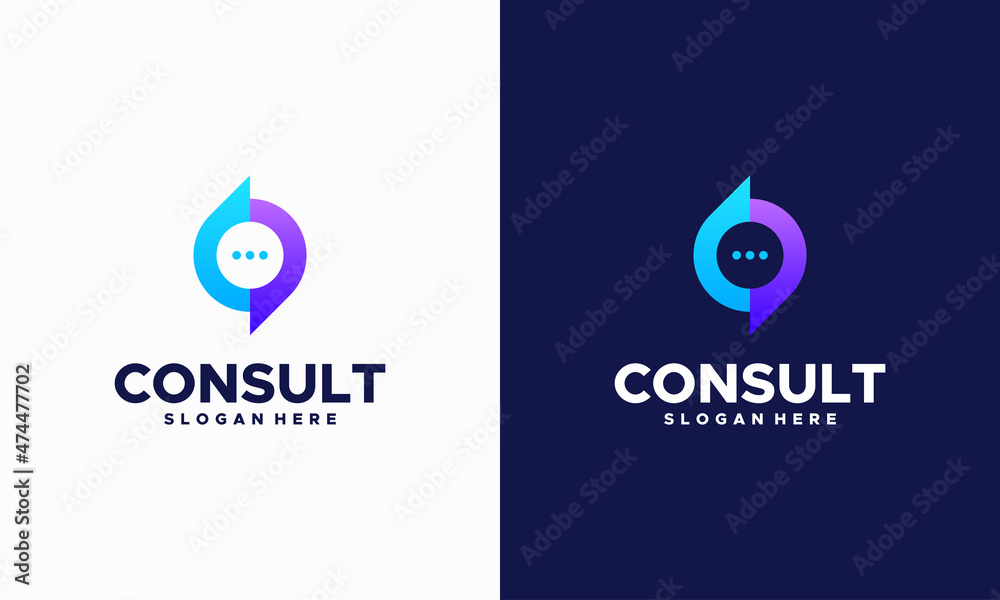 Wall mural modern gradient consulting agency logo template designs, talk chat logo symbol