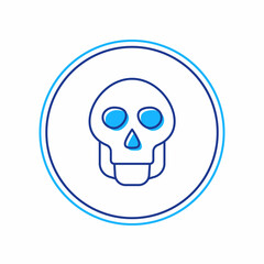 Filled outline Skull icon isolated on white background. Happy Halloween party. Vector