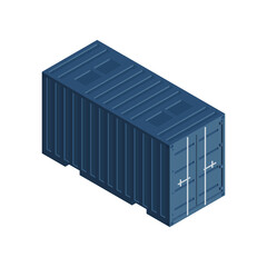 Cargo Container Isometric Composition