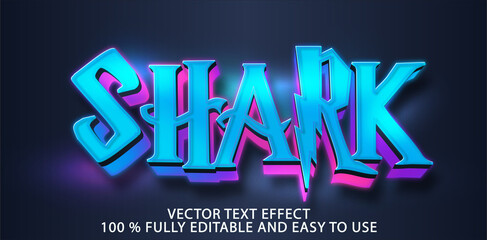 BLUE SHARK VECTOR TEXT EFFECT