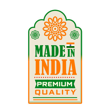 Made in indian price tag design for Indian product decoration