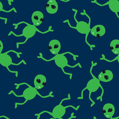 cute alien seamless pattern vector illustration