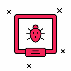 Filled outline Colorado beetle icon isolated on white background. Vector