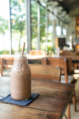 iced chocolate milkshake frappe or blend