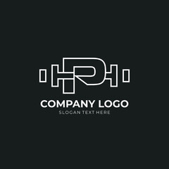 Letter P Logo With barbell. Fitness Gym logo. fitness vector logo design for gym and fitness