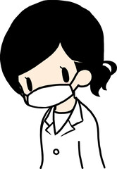 医師　医者　白衣　女性　マスク