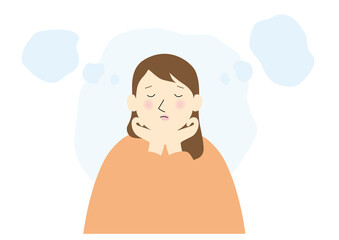 思いを巡らせている女性