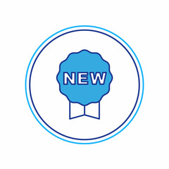 Filled outline Price tag with an inscription New icon isolated on white background. Badge for price. Promo tag discount. Vector