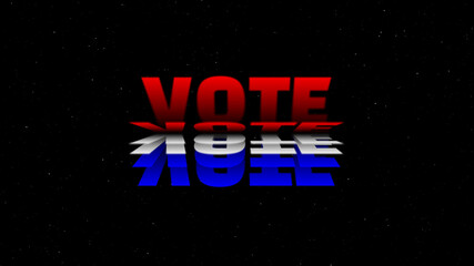VOTE bloom kinetic text effect isolated on black stars burst particle background, 4K VOTE text with blossom effect artwork.