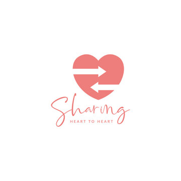 love with change direction share logo symbol icon vector graphic design illustration idea creative