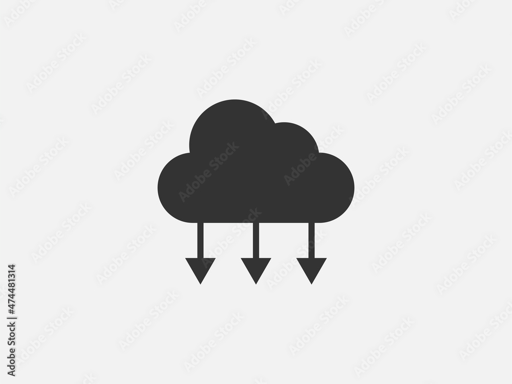 Poster technology icon vector cloud computing connection. big data global server. line design symbol.