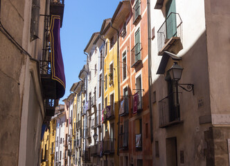 Obraz premium Typical colorful houses in the city of Cuenca, Spain