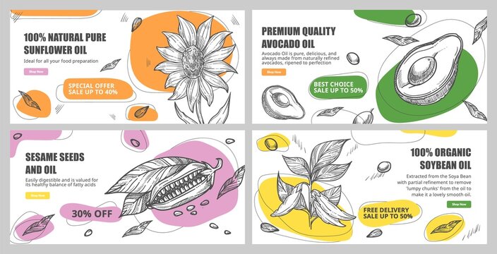 Premium quality oil, web page vector illustration