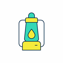 Filled outline Camping lantern icon isolated on white background. Vector