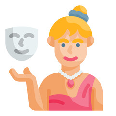 actress flat icon