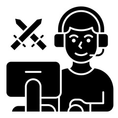 gamer glyph icon