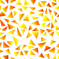 Polygonal orange mosaic background. Abstract low poly vector illustration. Triangular seamless pattern. Template geometric business design with triangle for poster, banner, card, flyer, fabric