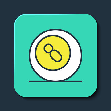 recommend clip art: Filled outline Billiard pool snooker ball with number 8 icon isolated on blue background. Turquoise square button. Vector