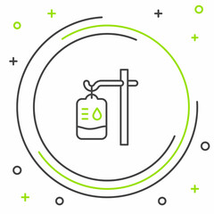 Line IV bag icon isolated on white background. Blood bag. Donate blood concept. The concept of treatment and therapy, chemotherapy. Colorful outline concept. Vector