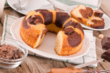 Marble ring cake.