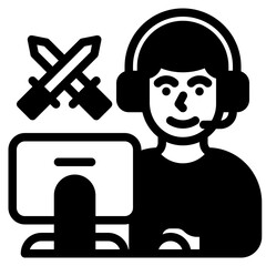 gamer glyph icon