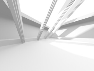 Illuminated corridor interior design. Empty Room Interior Background