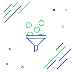 Line Lead management icon isolated on white background. Funnel with money. Target client business concept. Colorful outline concept. Vector