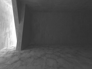 Abstract architecture background. Empty rough concrete interior