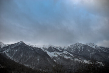 clouds over the mountains