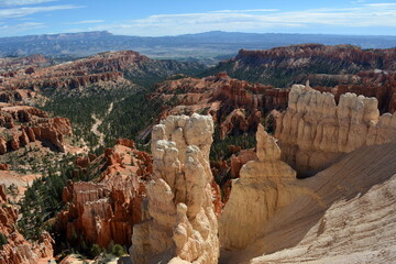 Dramatic view on Amphitheater rocks in Bryce canyon national park 