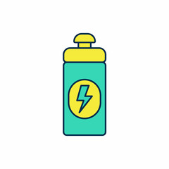 Filled outline Fitness shaker icon isolated on white background. Sports shaker bottle with lid for water and protein cocktails. Vector
