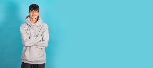 teenager isolated on color background