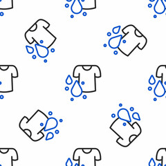 Line Dirty t-shirt icon isolated seamless pattern on white background. Colorful outline concept. Vector