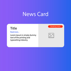 A news or article card for a website. Web interface template. User interface. Vector illustration.