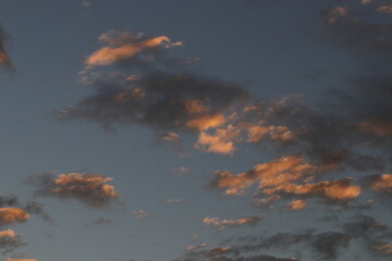 Orange light ,silhouette and clouds sky in the morning