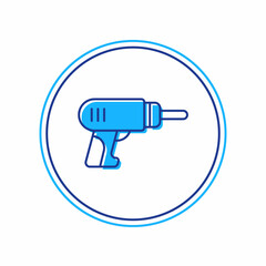 Filled outline Electric drill machine icon isolated on white background. Repair tool. Vector