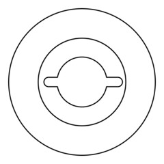 Gasket with groove laying icon in circle round black color vector illustration image outline contour line thin style