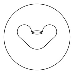 Female screw hand tightening Wing nuts butterfly icon in circle round black color vector illustration image outline contour line thin style