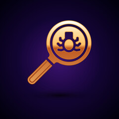 Gold Flea search icon isolated on black background. Vector
