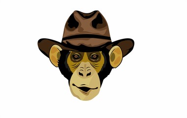 Chimpanzee's head isolated on white vector