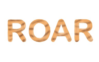 inscription roar on tiger style on white background 